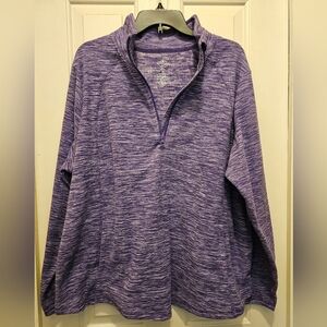 EUC St. John's Bay Purple Fleece Top - 1X